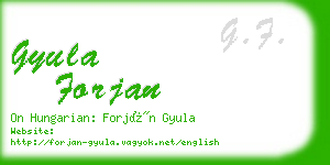 gyula forjan business card